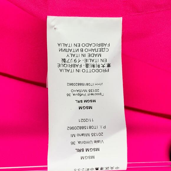 MSGM Size 2 Pink Wool Blend Peak Lapel Single Button Jacket Blazer - Picture 11 of 11